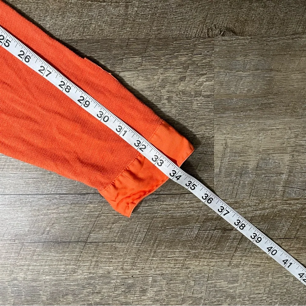 Polo Ralph Lauren Henley Shirt Men's L Orange Long Sleeve Linen Blend - Picture 8 of 8